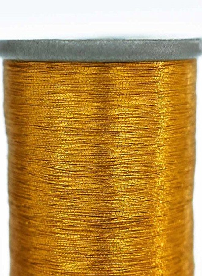 Embroiderymaterial Metallic Zari Thread for Embroidery, Sewing and Jewelry Making, Dark Yellow Golden Color, 0.1MM(Pack of 2 Roll) - Image 2